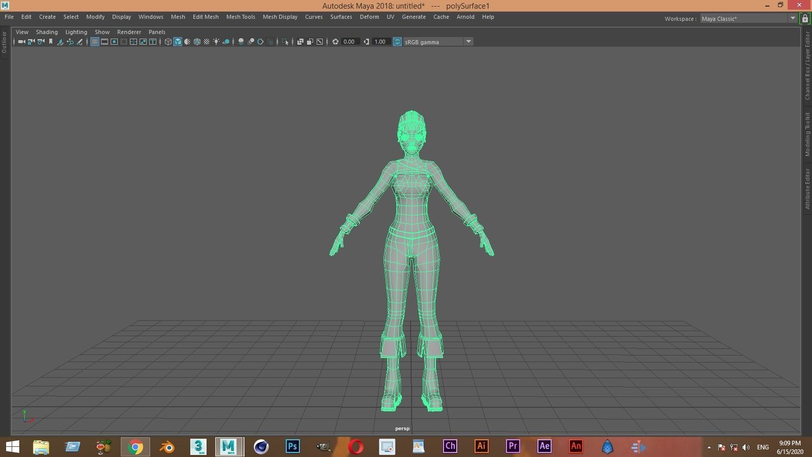 Cartoon Female 3D model_2