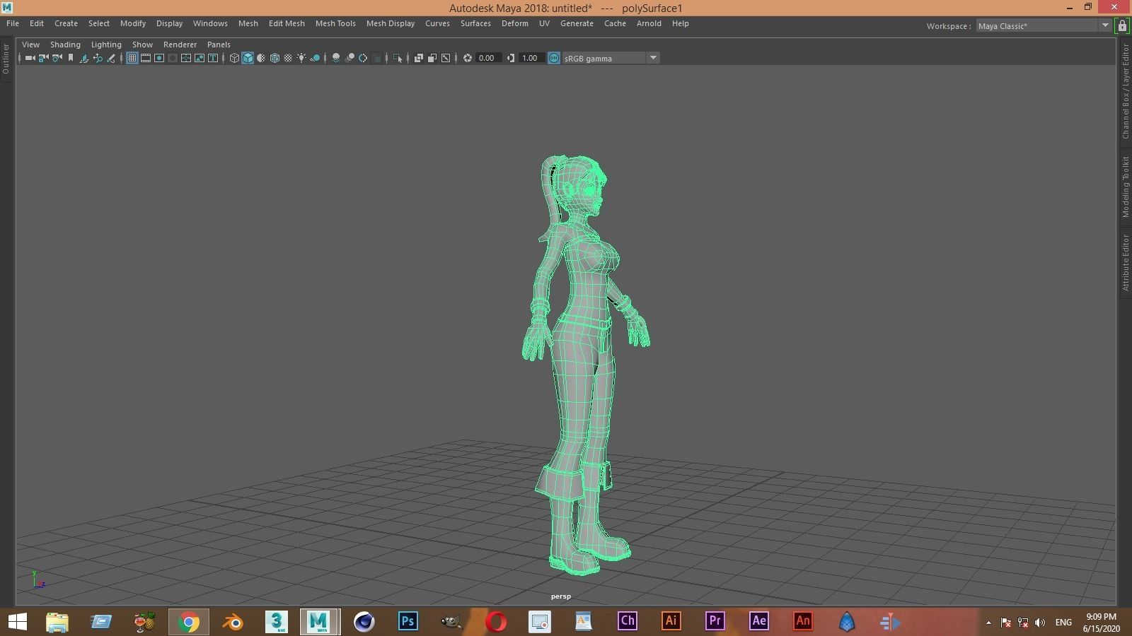 Cartoon Female 3D model_3