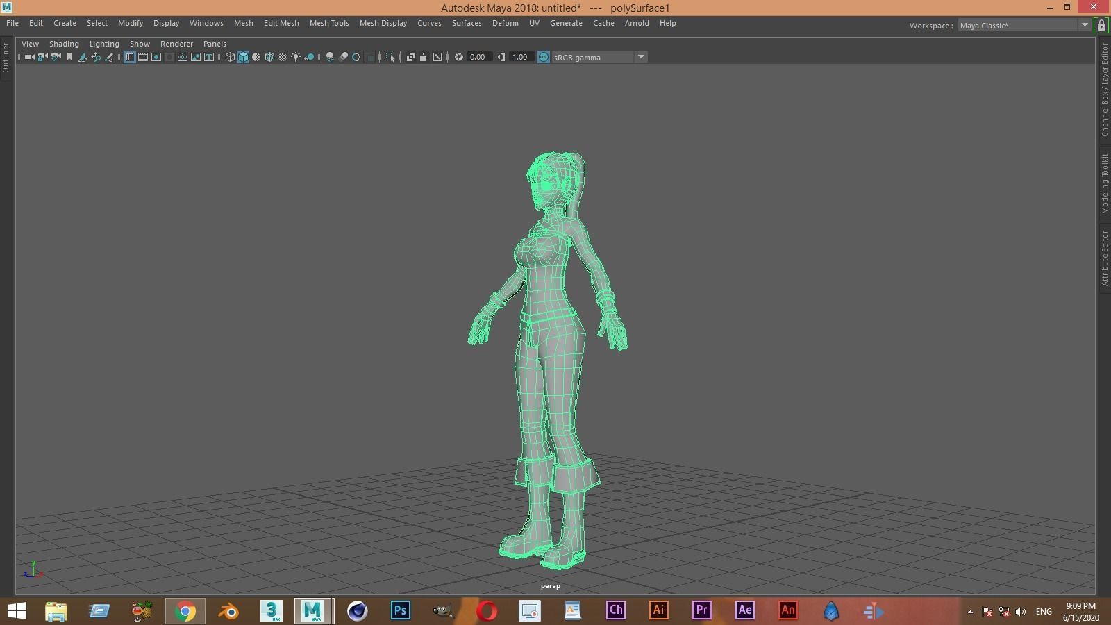 Cartoon Female 3D model_4