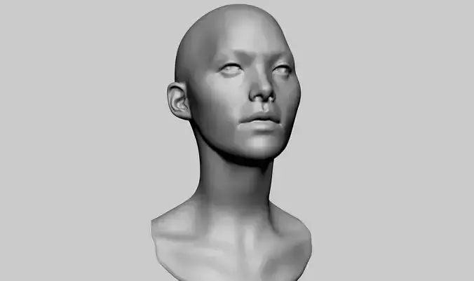 Base Female Head v6 3D model