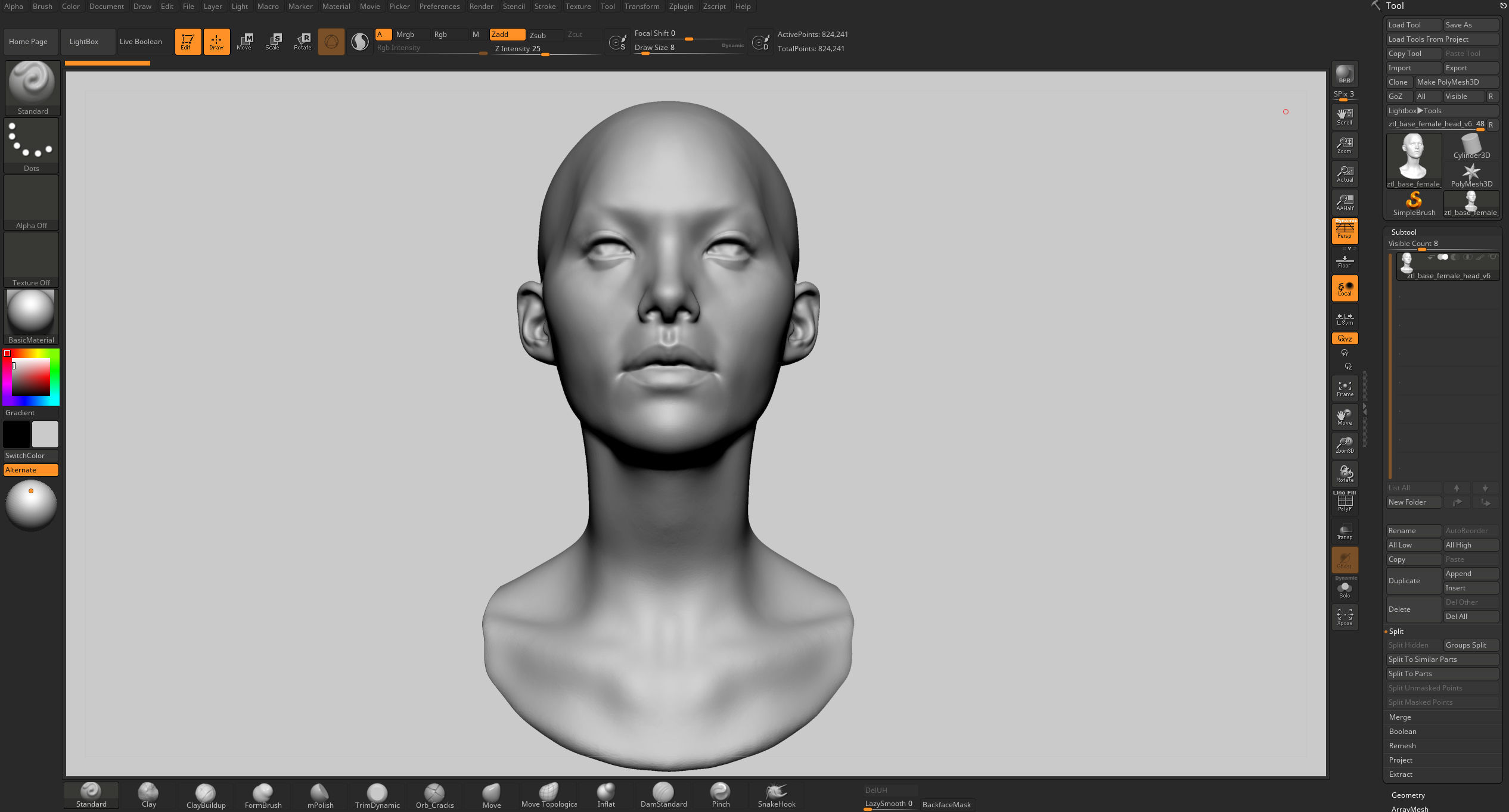 Base Female Head v6 3D model_9