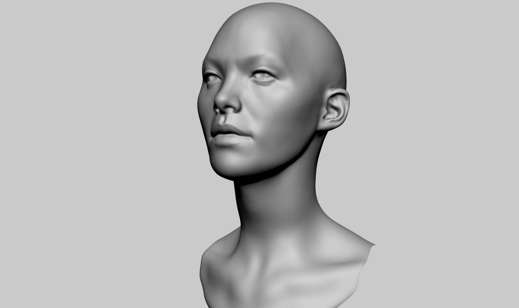 Base Female Head v6 3D model_6