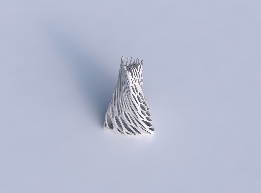 Vase twist tilted triangle with cracked and twisted organic l... 3D print model_1