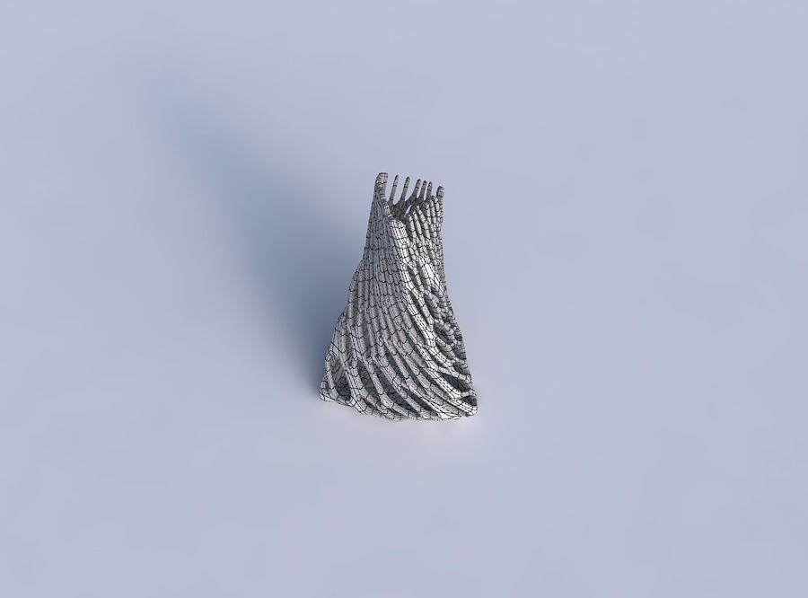 Vase twist tilted triangle with cracked and twisted organic l... 3D print model_6