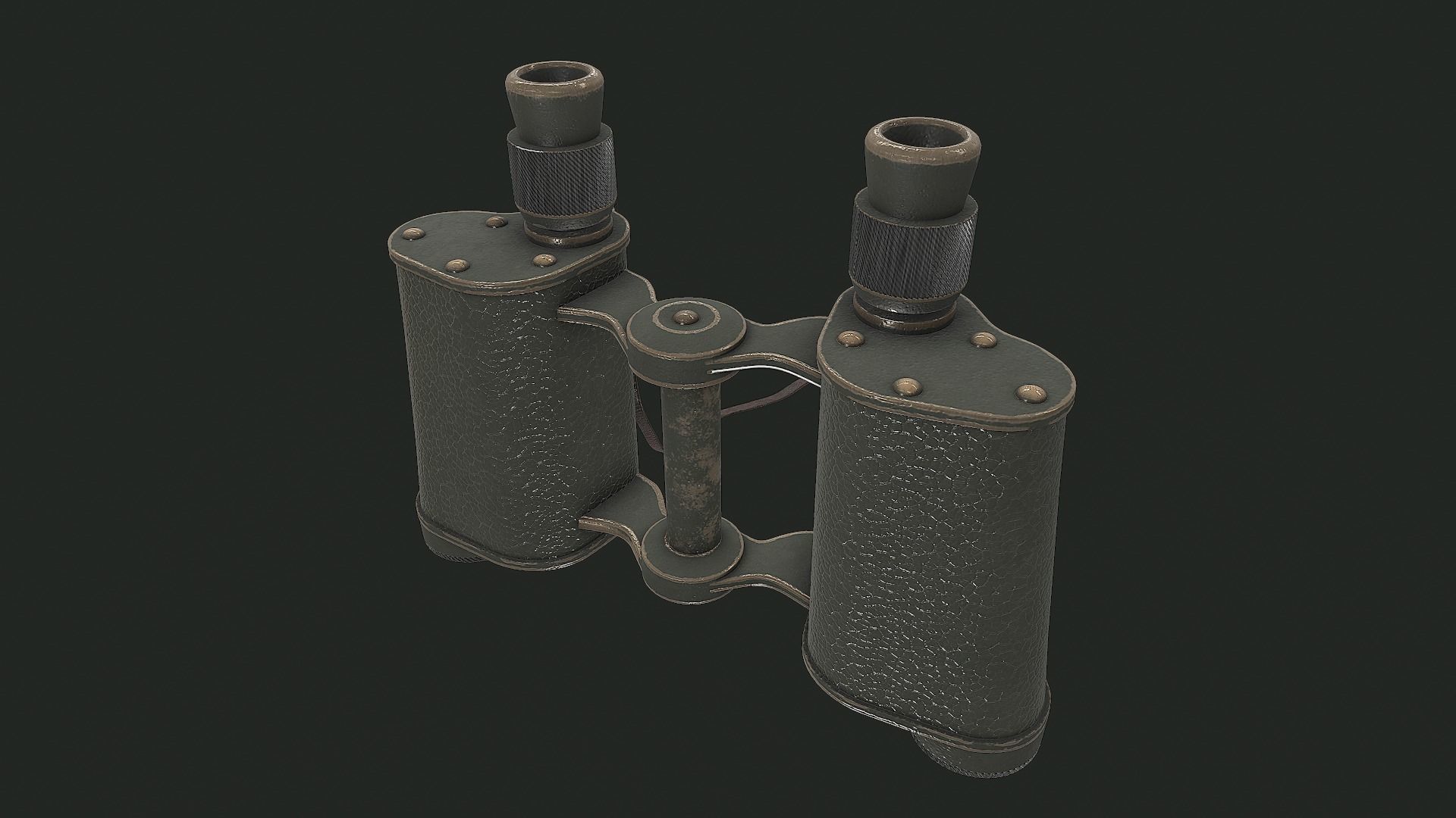 WWII Binoculars - Tutorial Included 3D model_10