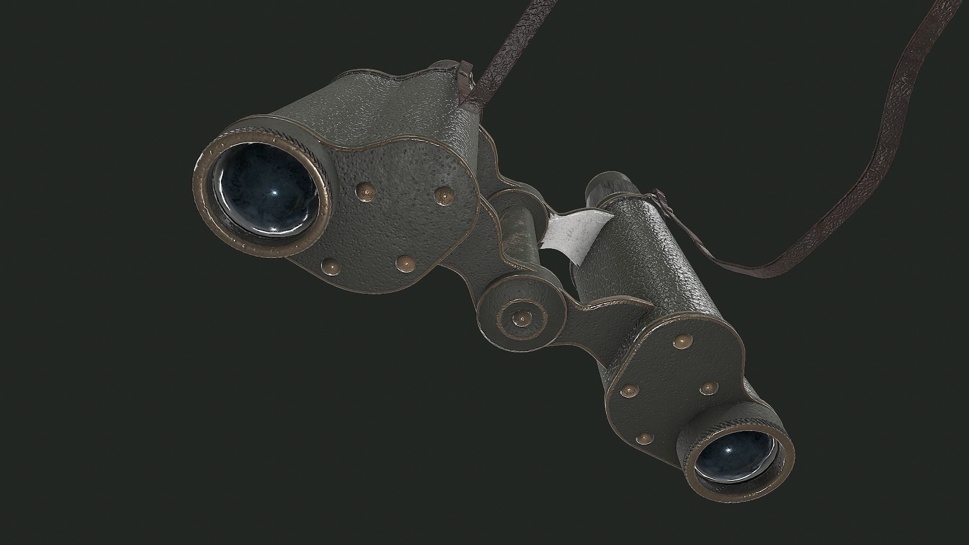 WWII Binoculars - Tutorial Included 3D model_8