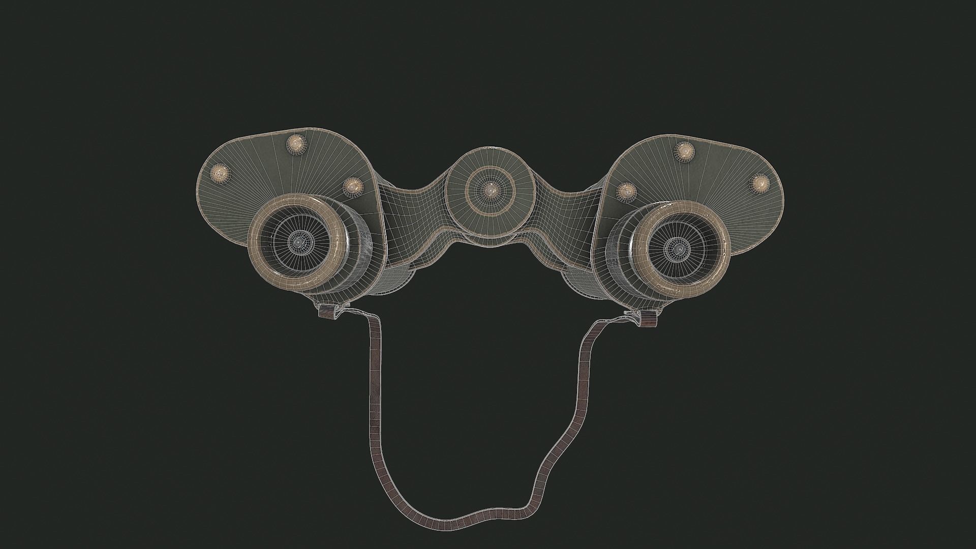 WWII Binoculars - Tutorial Included 3D model_17