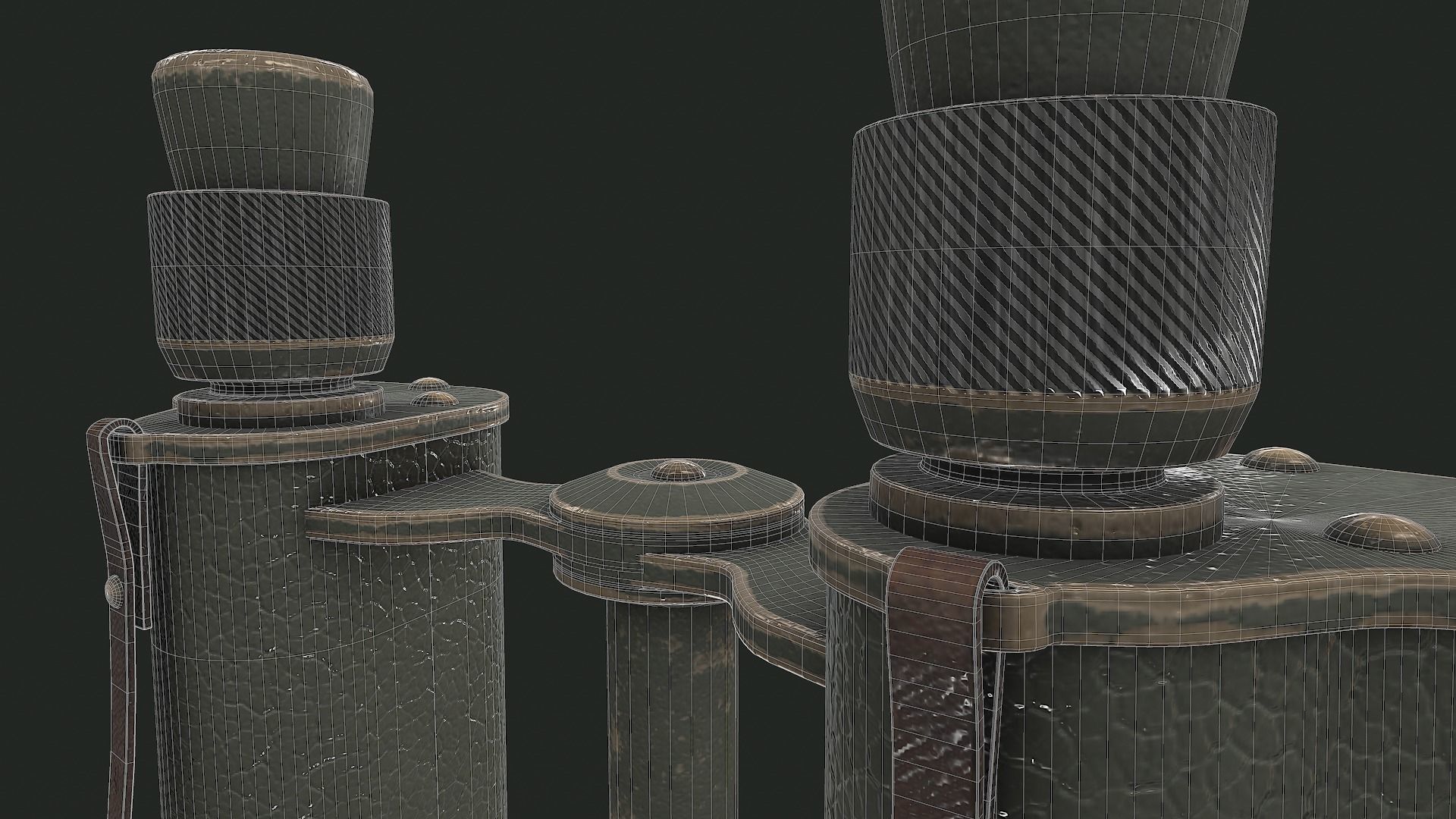 WWII Binoculars - Tutorial Included 3D model_13