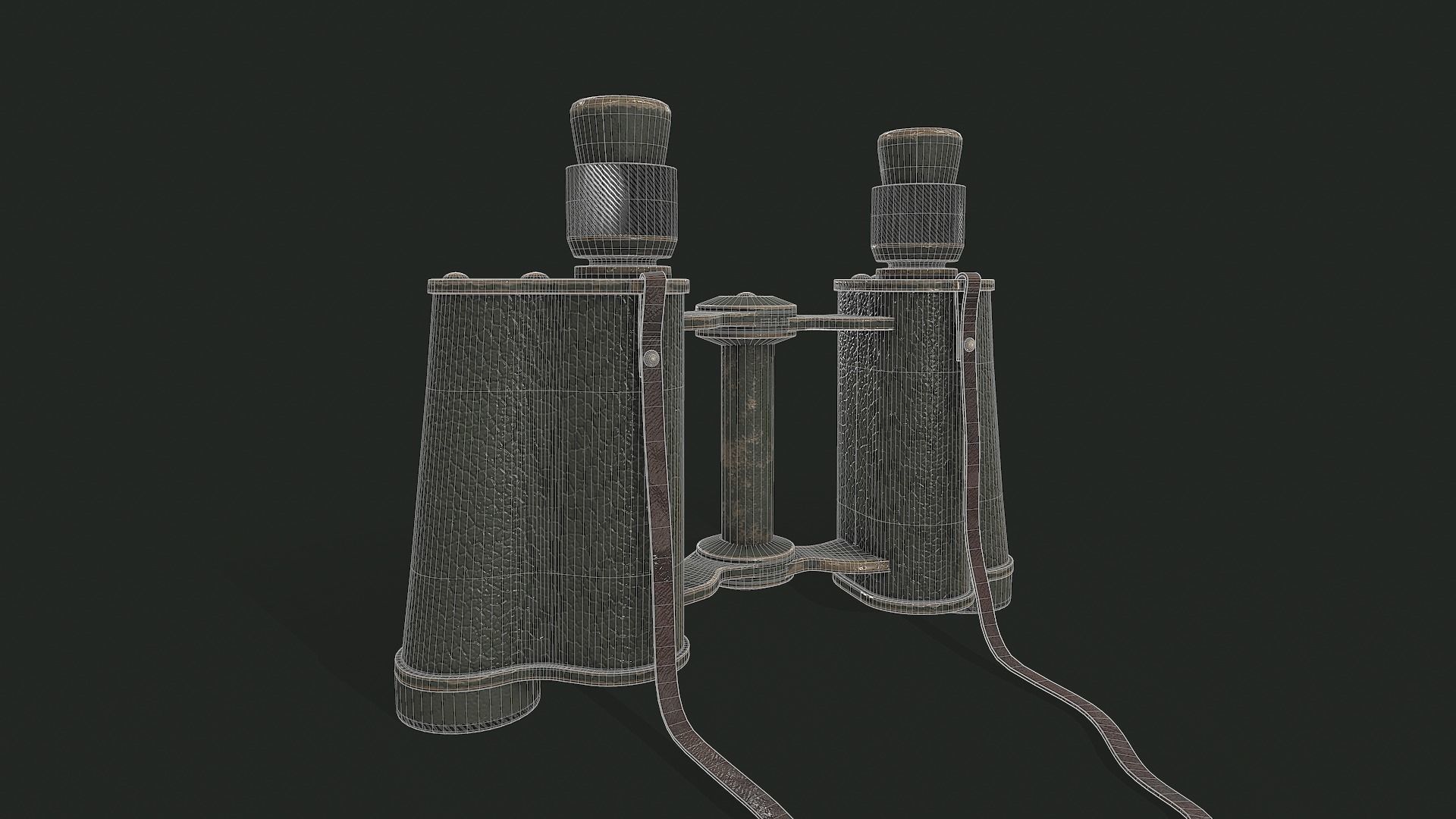WWII Binoculars - Tutorial Included 3D model_5