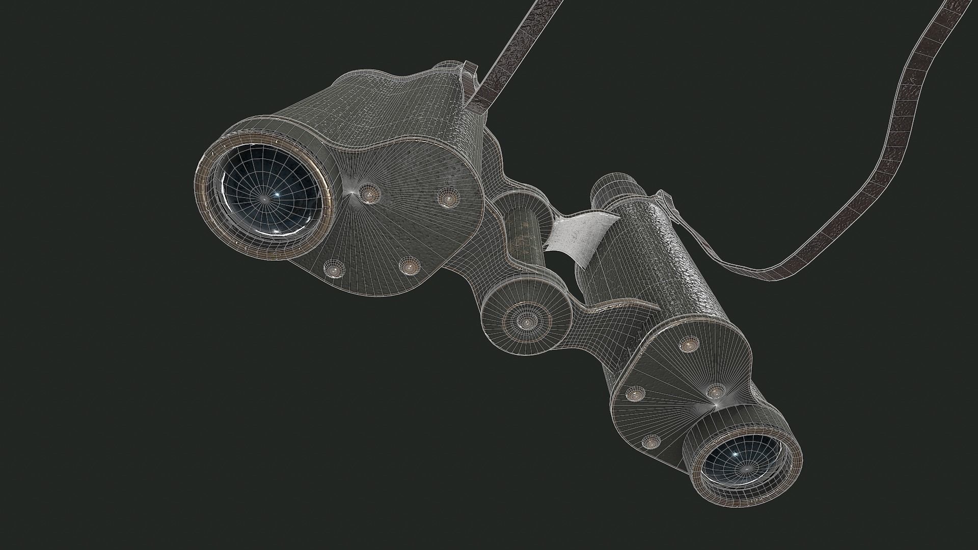 WWII Binoculars - Tutorial Included 3D model_9