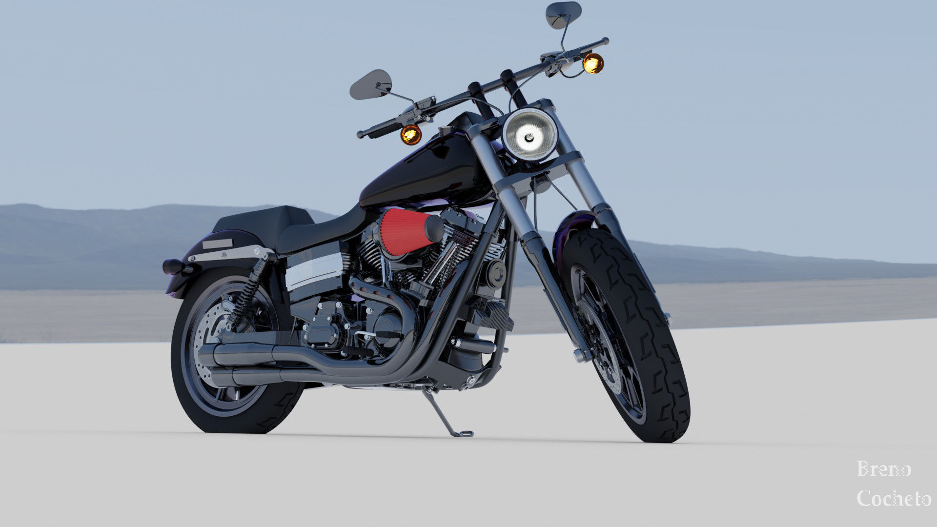 Harley Davidson Low Rider Custom Darkness 3D model_3
