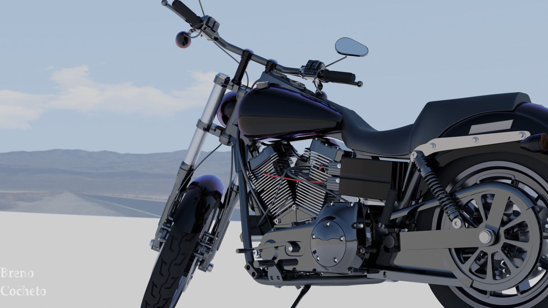 Harley Davidson Low Rider Custom Darkness 3D model_4