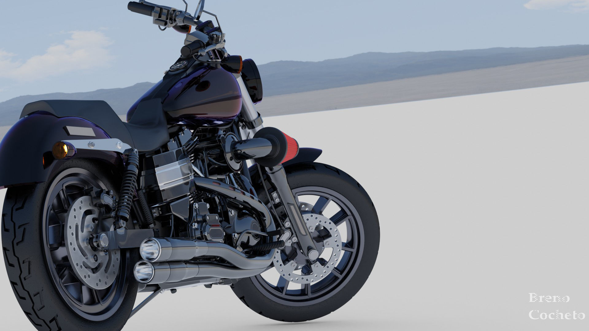 Harley Davidson Low Rider Custom Darkness 3D model_2