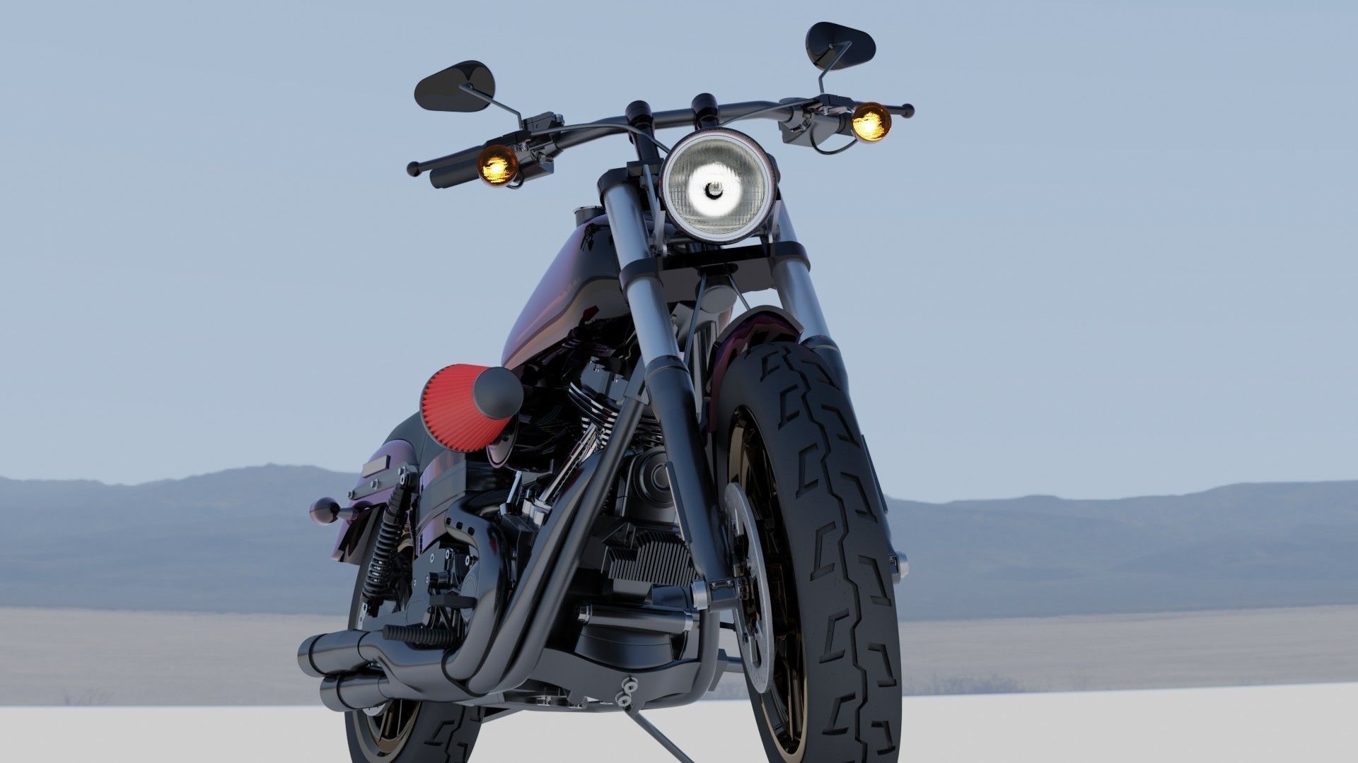 Harley Davidson Low Rider Custom Darkness 3D model_1