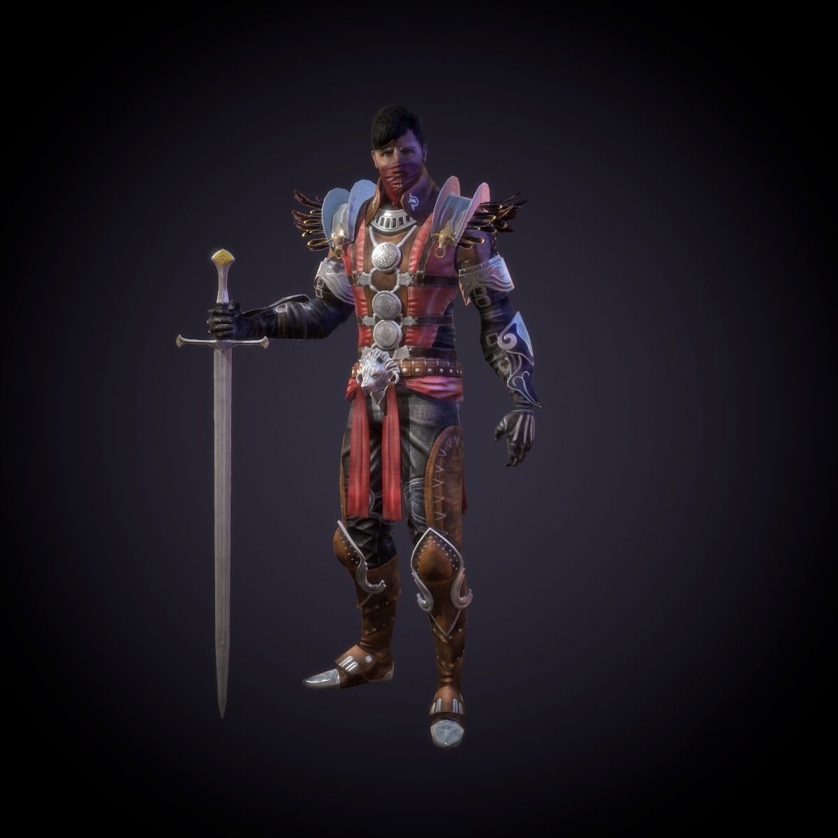 Character Warrior Low-poly 3D model_2