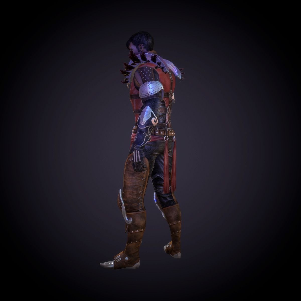 Character Warrior Low-poly 3D model_3