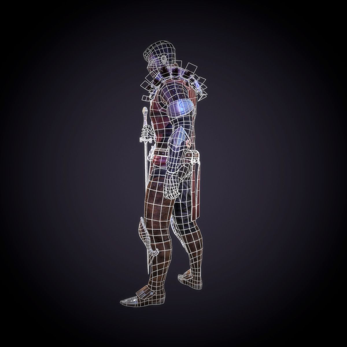Character Warrior Low-poly 3D model_6