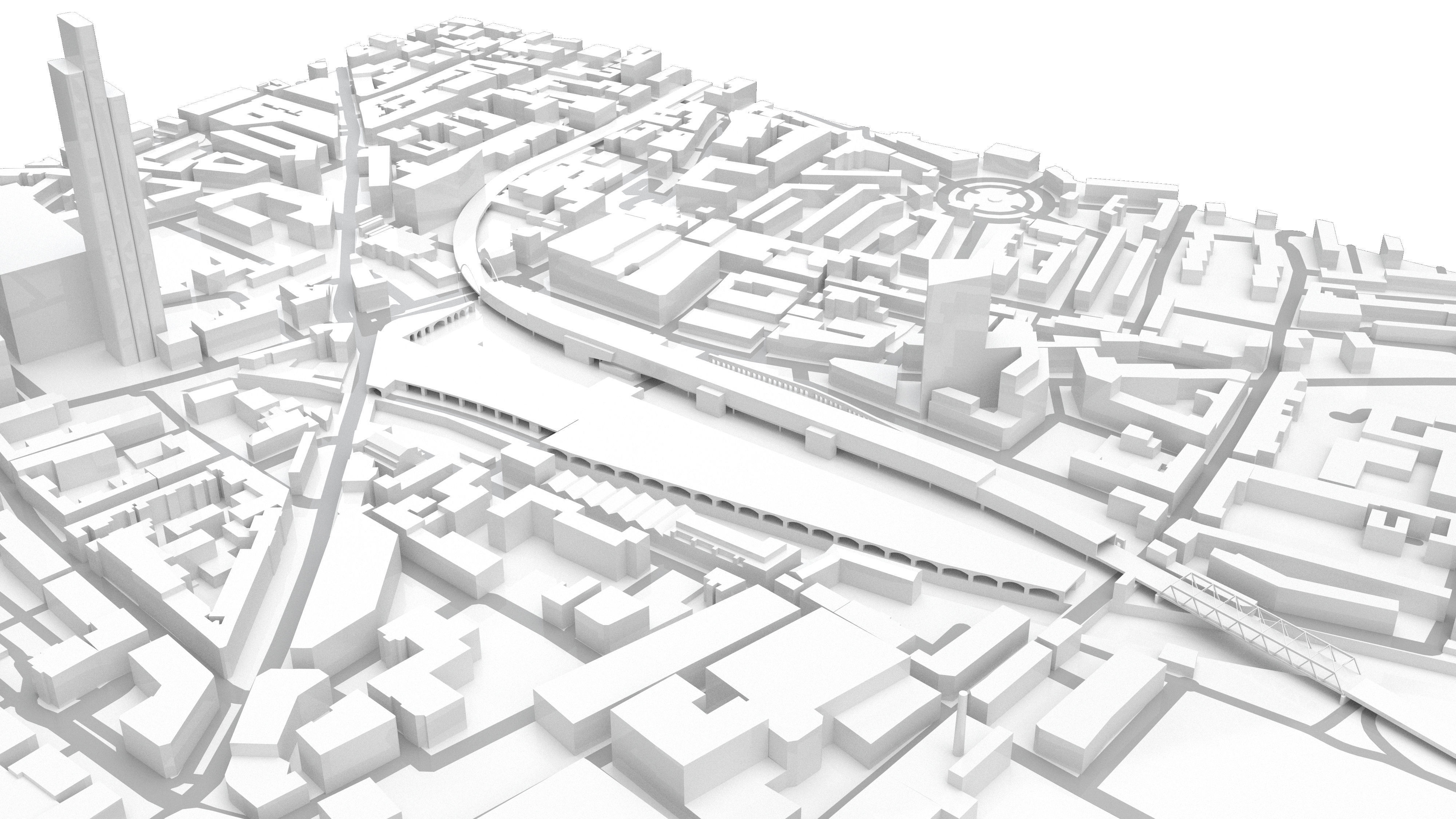 London - Shoreditch - Bishopsgate Goods Yard architecture model 3D model_1