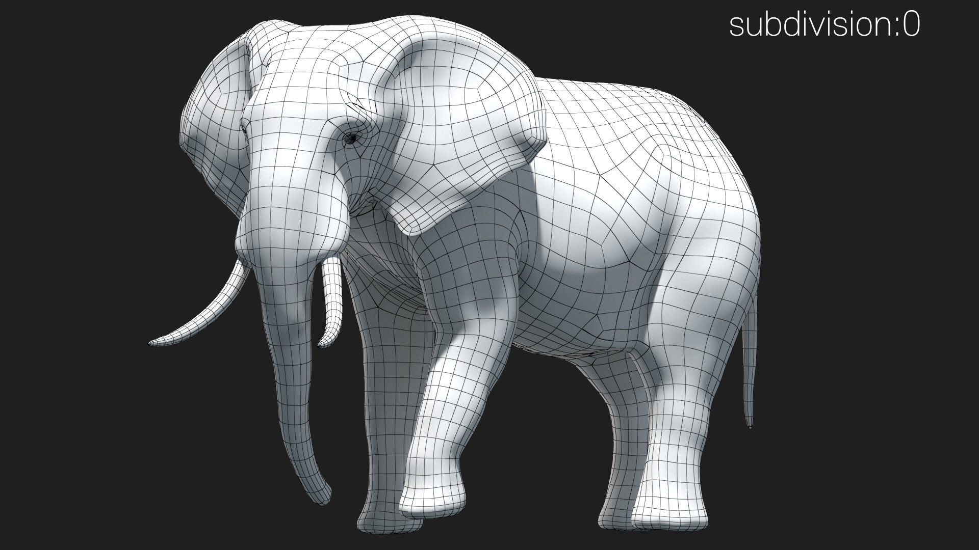 African Elephant Rigged model Low-poly 3D model_13