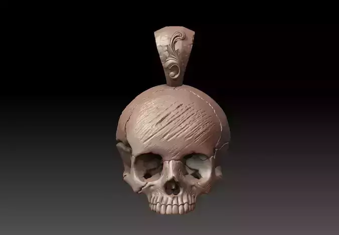 Skull pendant jewelry 3d model 