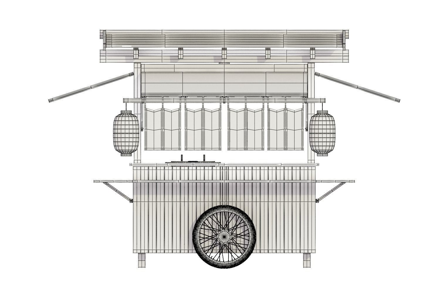Ramen stall 3D model_3