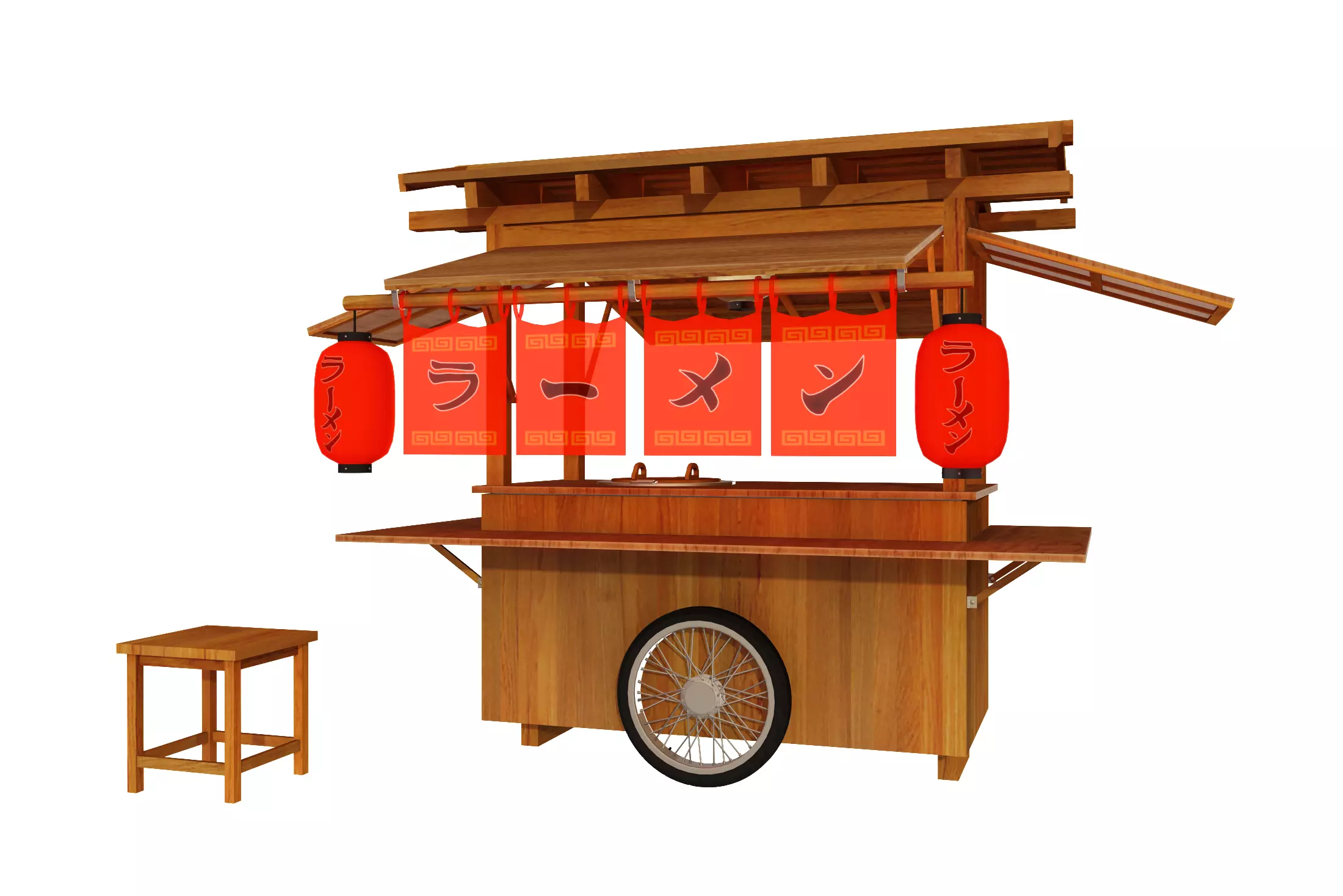 Ramen stall 3D model_0