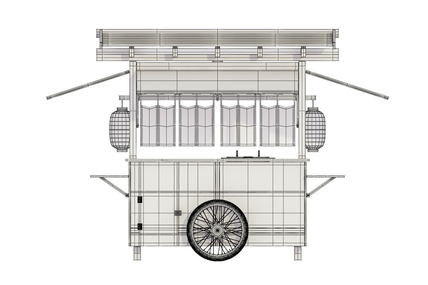 Ramen stall 3D model_5
