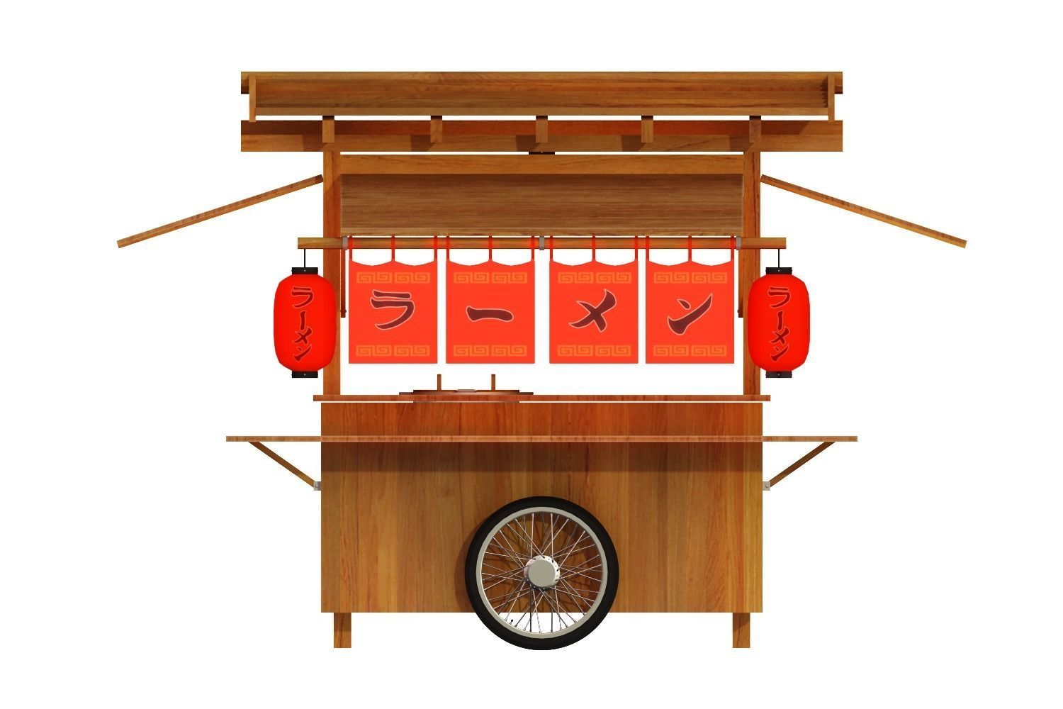 Ramen stall 3D model_2