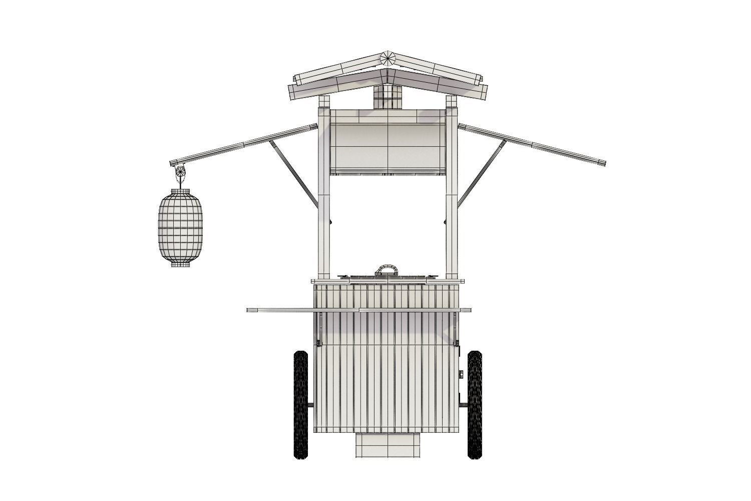 Ramen stall 3D model_7