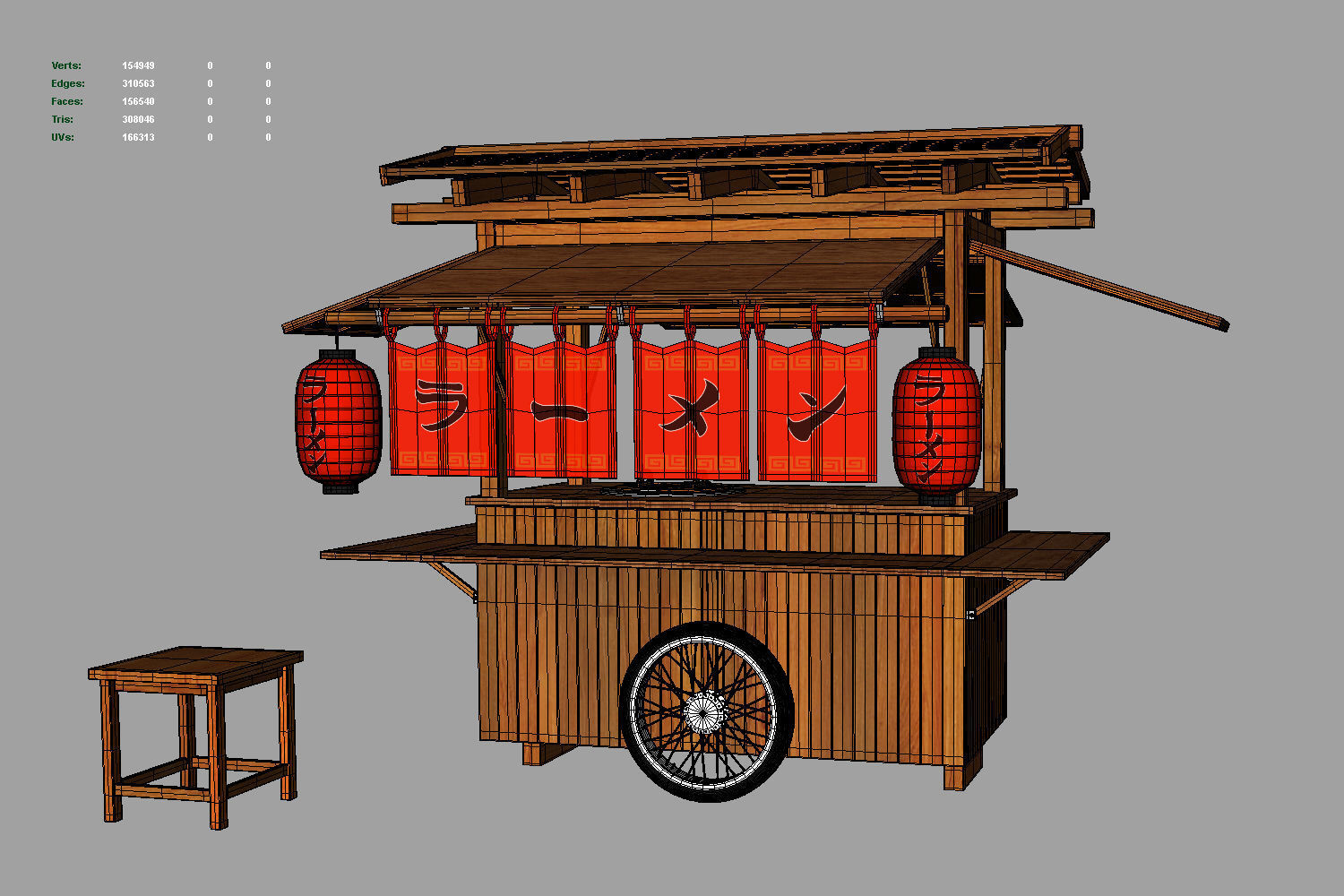 Ramen stall 3D model_14