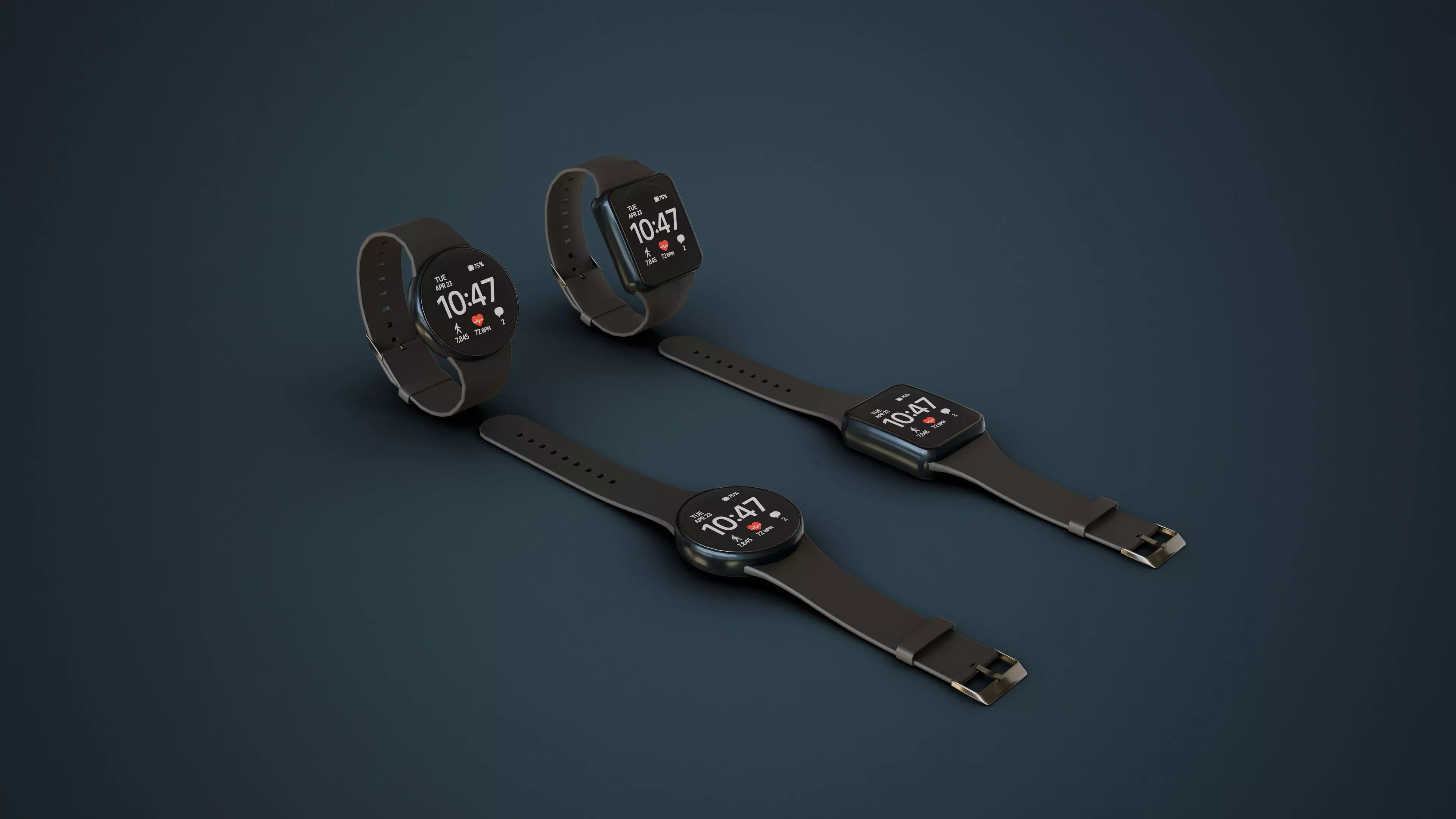 Smart Watches Low-poly 3D model_0