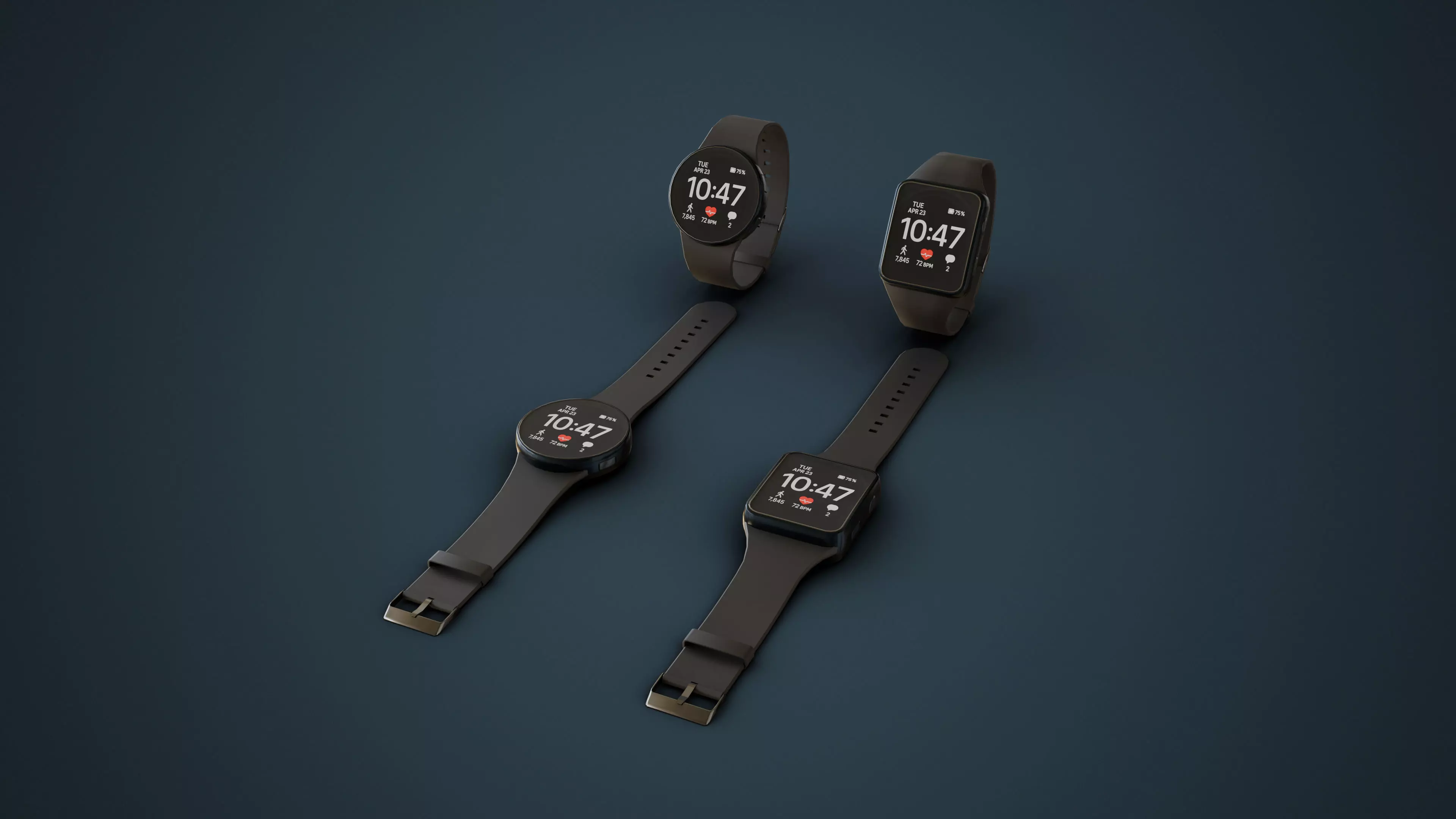 Smart Watches Low-poly 3D model_1