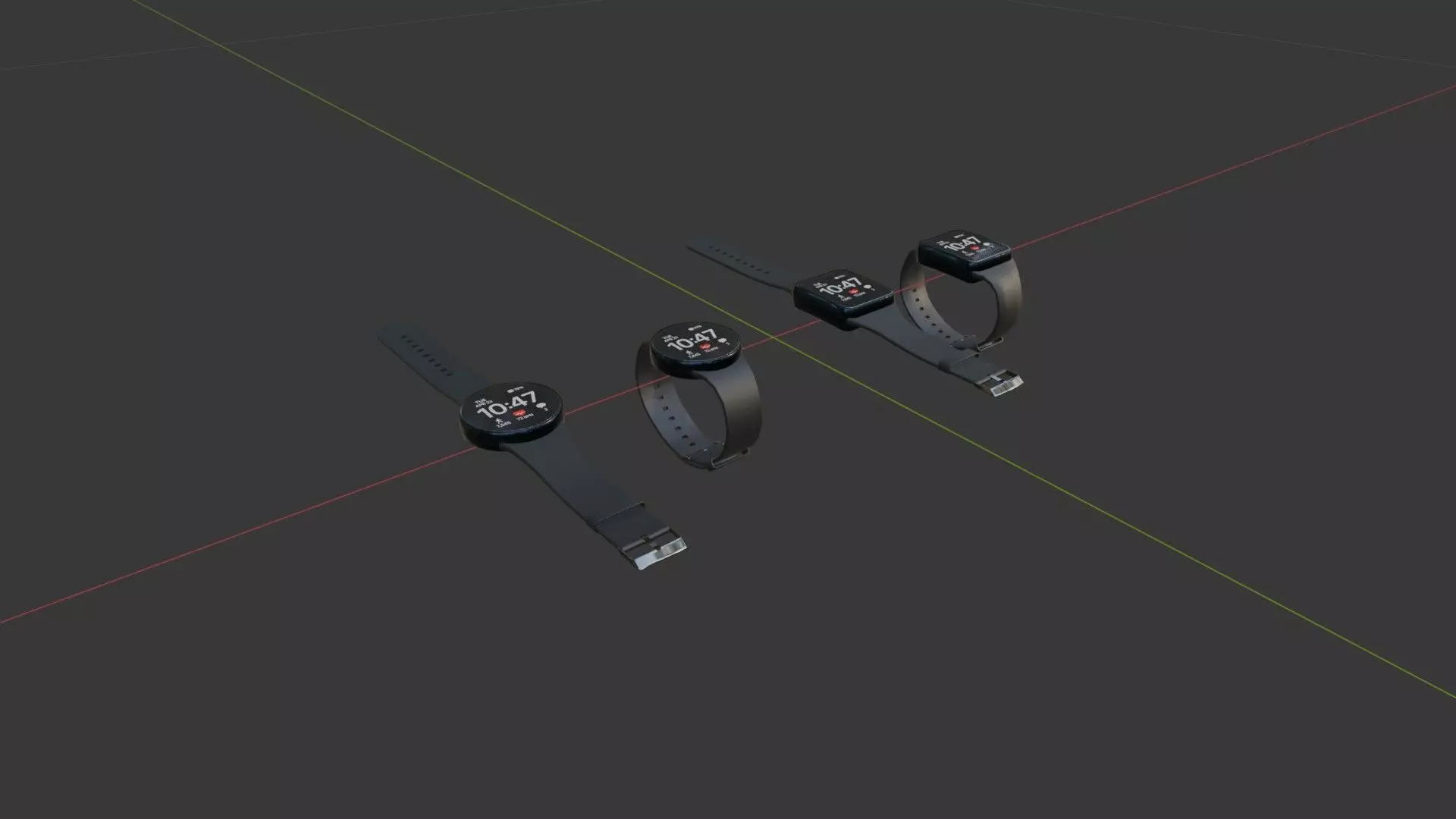 Smart Watches Low-poly 3D model_9