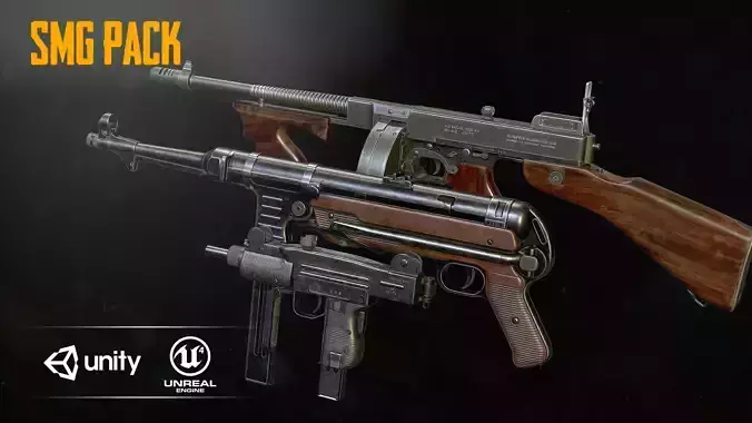 SUBMACHINE GUN 3D Model Collection
