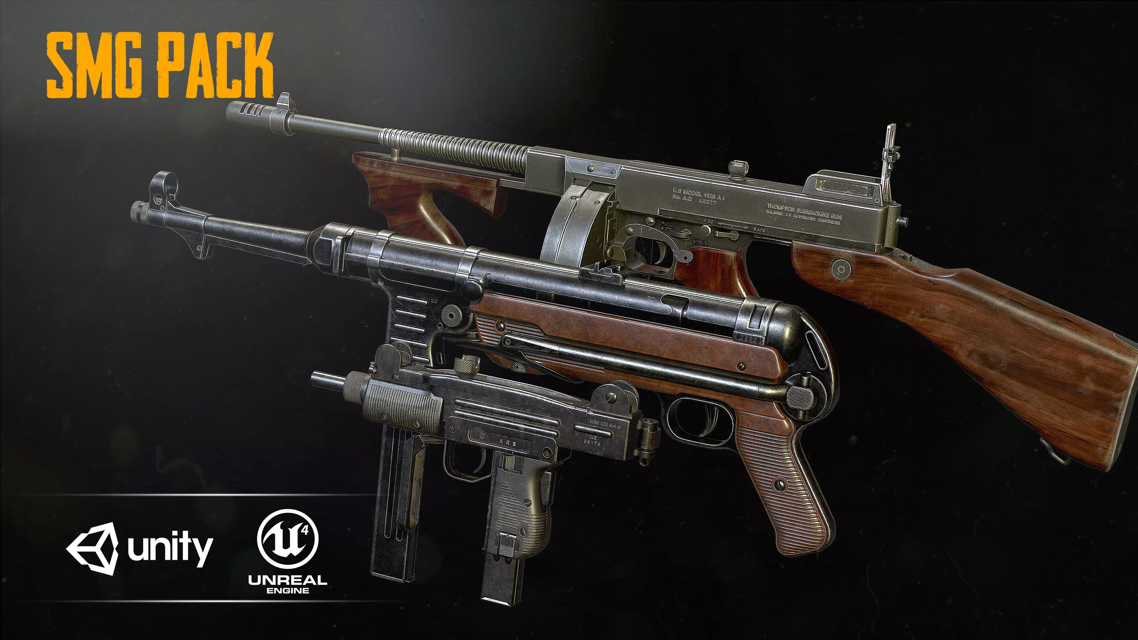 SUBMACHINE GUN 3D Model Collection_0