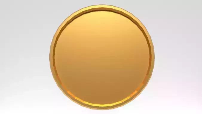 Gold Coin 3D Model Low Poly Free low-poly 3D model