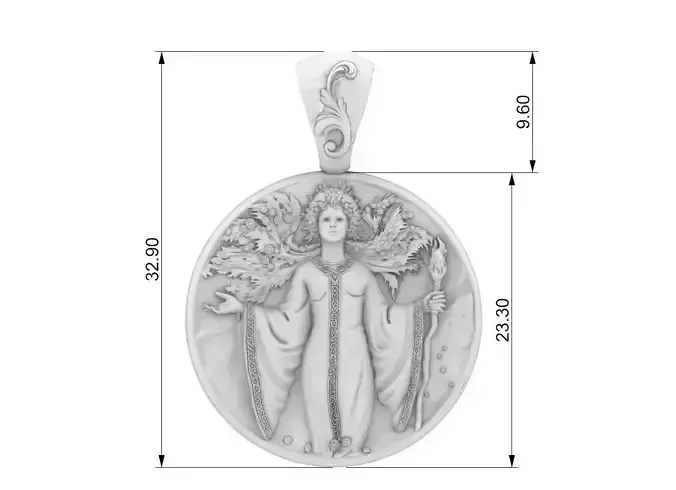 virgin zodiak pendant   jewelry 3d model 