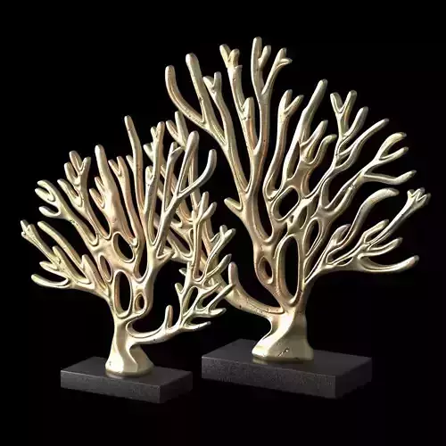 Decor element CORAL MARINE GOLD 3D print model