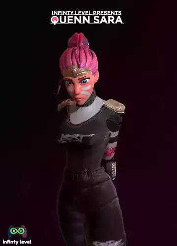 Queen sara - game Ready VR - AR - low-poly 3d model Low-poly 3D model