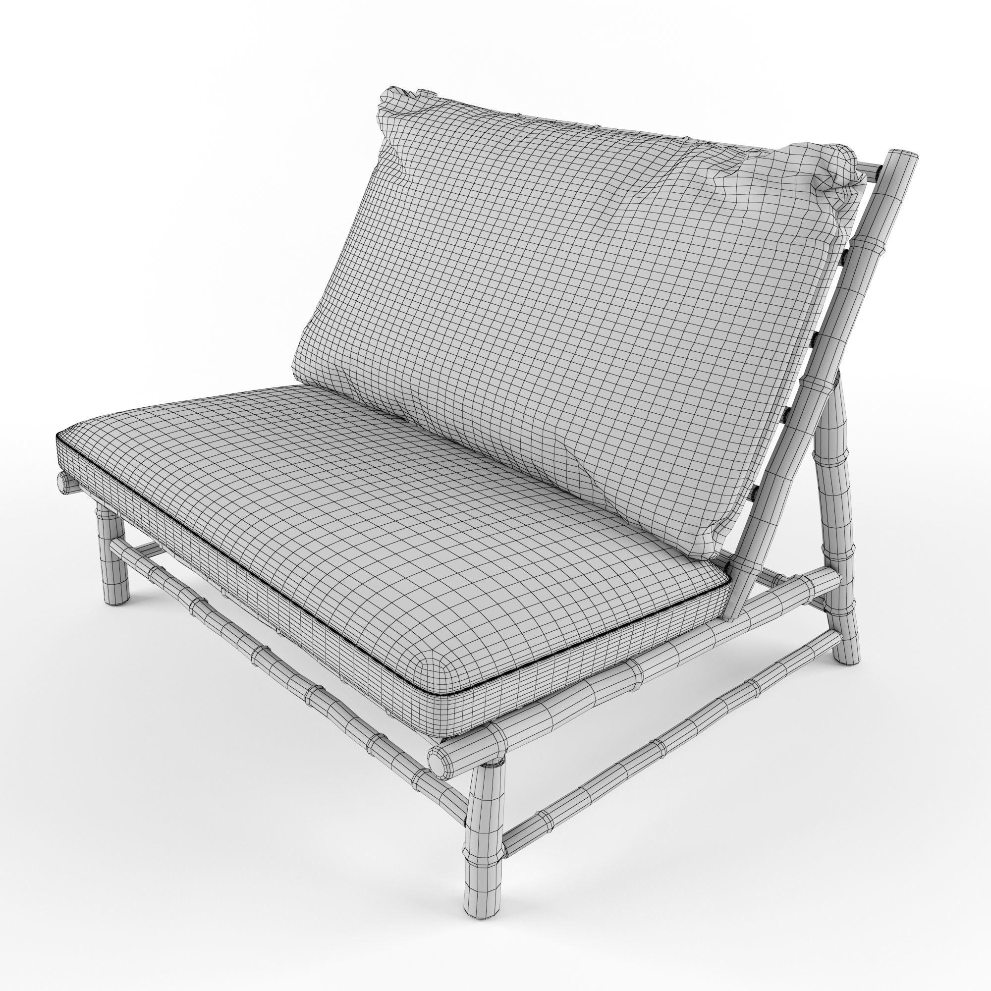 TineKhome Tre lounge chair with cushion 3D model_1