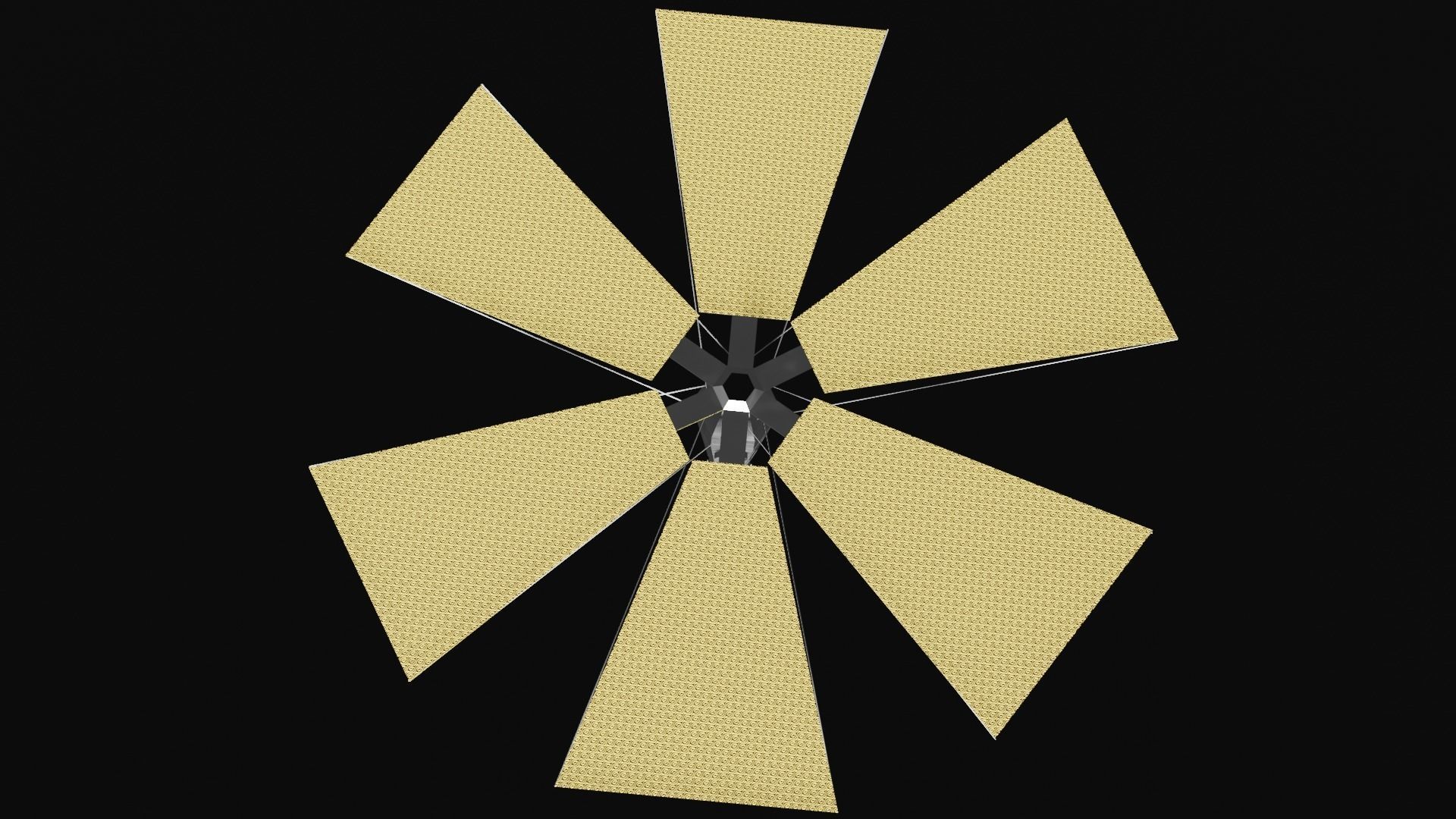 Solar Sail Spaceship Low-poly 3D model_1