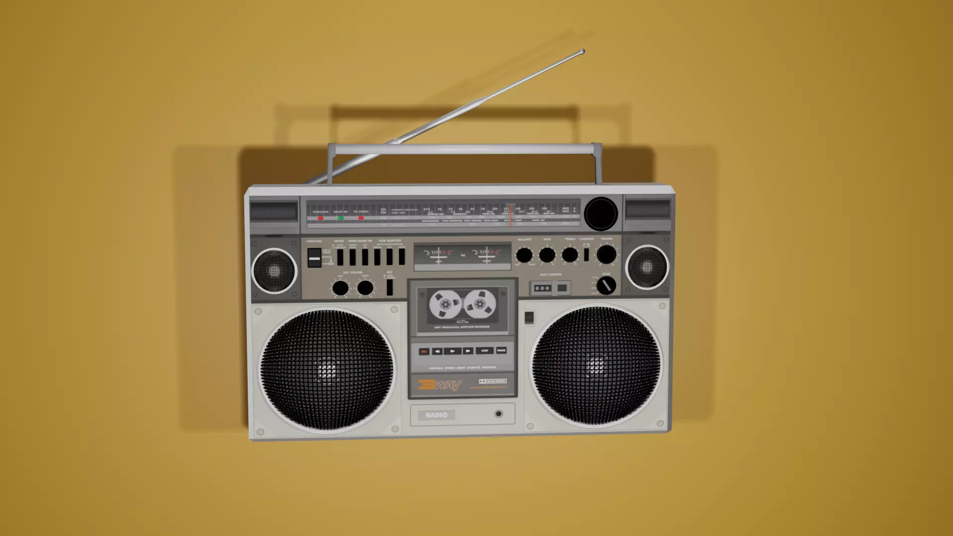 Transistor boombox 3D model_0