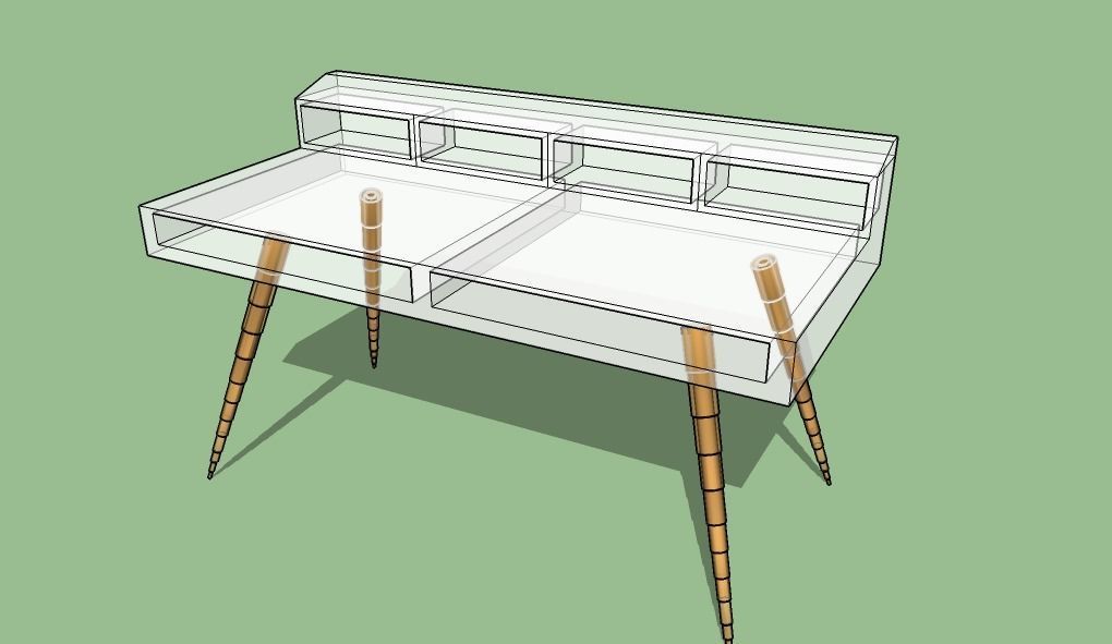 Study Table Free 3D model_5