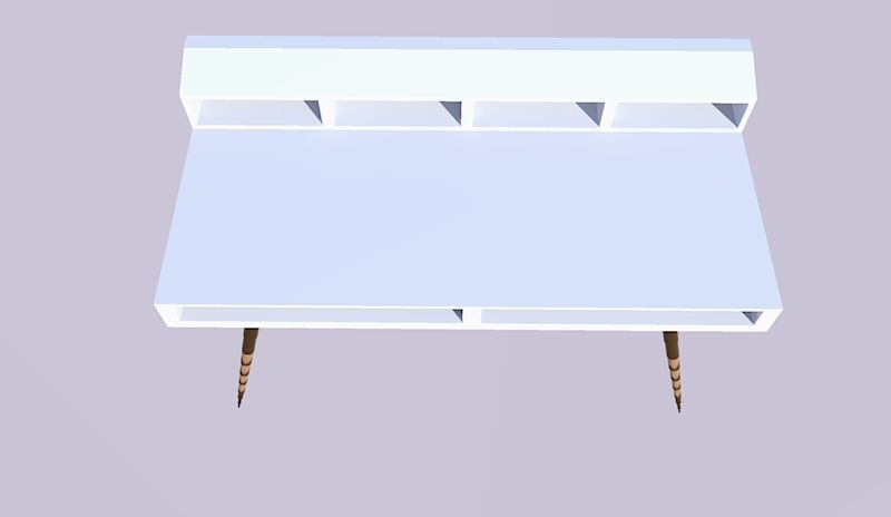 Study Table Free 3D model_1