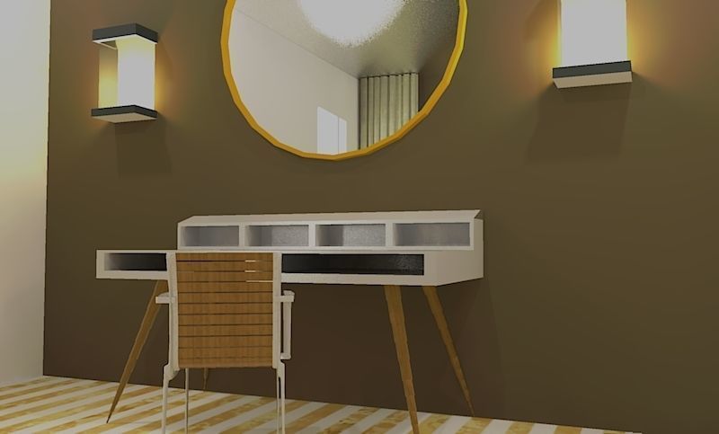 Study Table Free 3D model_3