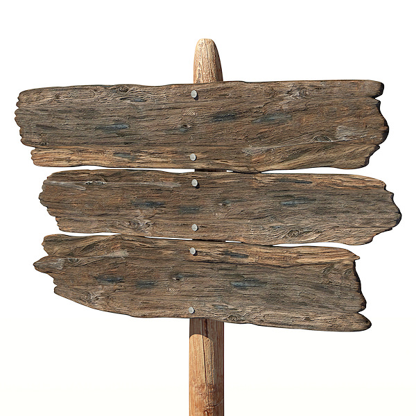 Old wood board 3D model_1
