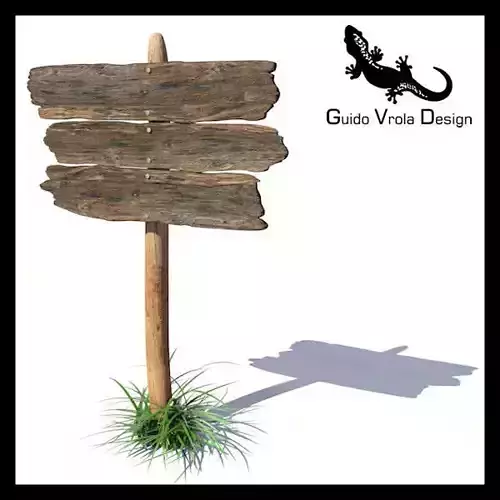 Old wood board 3D model