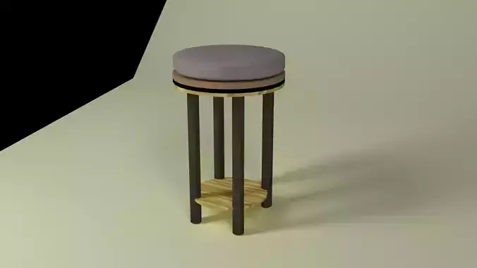 table stool with wooden base and seat