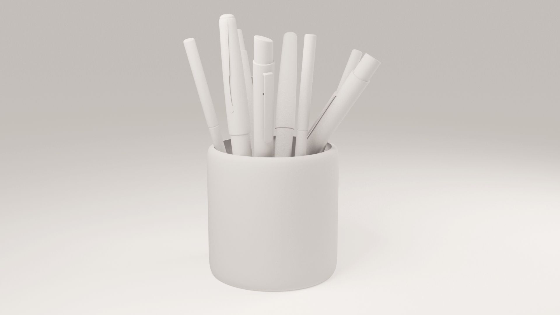 Pen holder with pencils 3D model_3