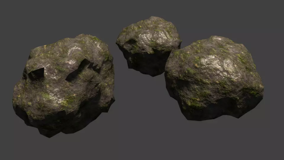 HD Rocks with Textures Free 3D model_0